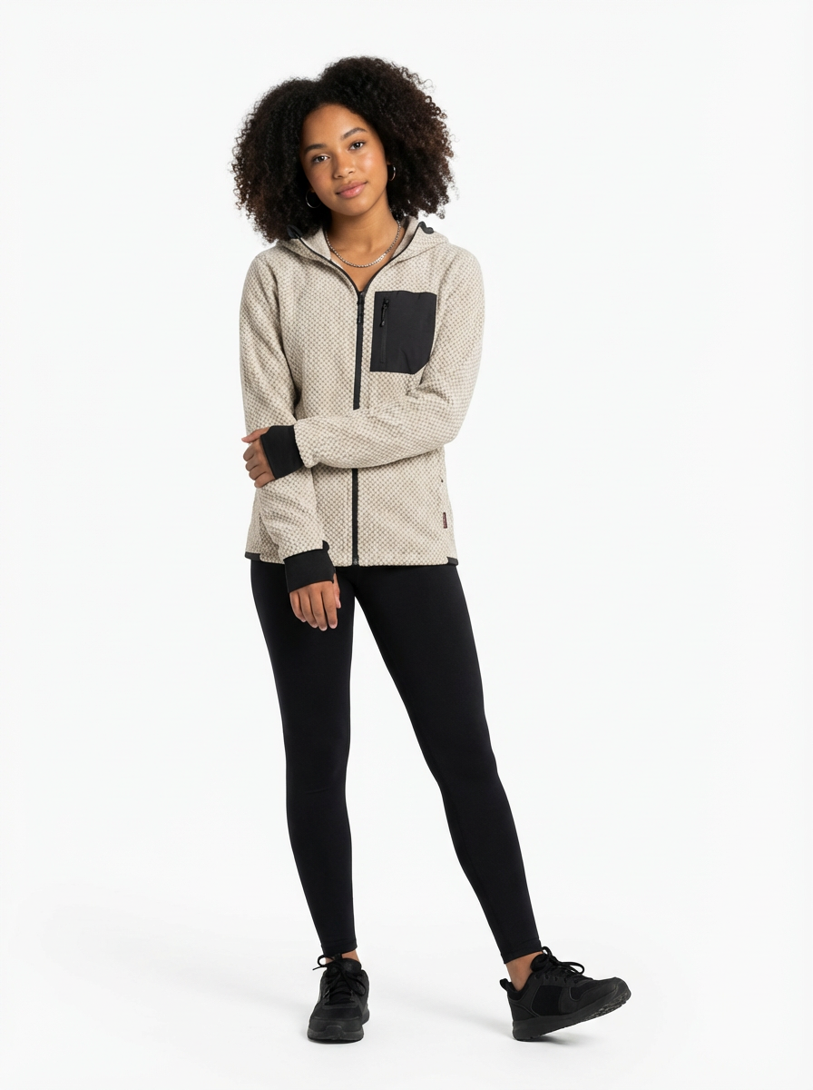 Fleece Feminino Cardigã com Capuz FrontZip EsterSul
