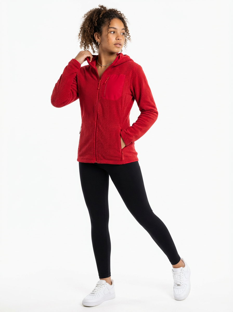Fleece Feminino Cardigã com Capuz FrontZip EsterSul