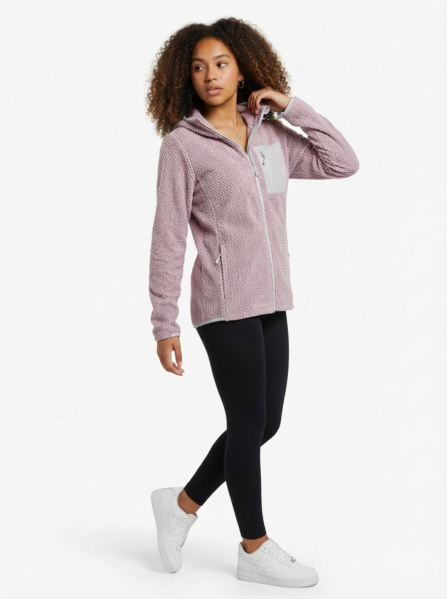 Fleece Feminino Cardigã com Capuz FrontZip EsterSul