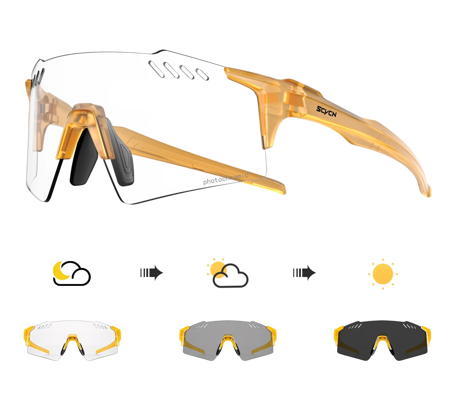 Óculos Esportivo Fotocrômico Proteção UV400 Cloph