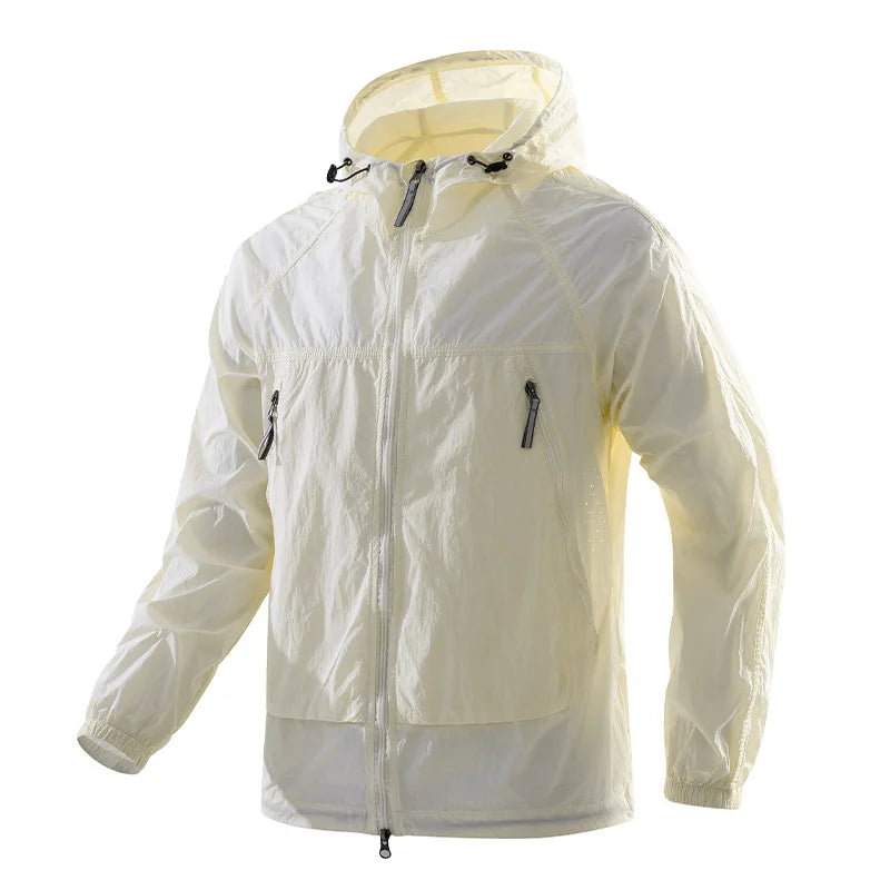Jaqueta Corta-Vento Masculina com Capuz UPF50+ LowFire