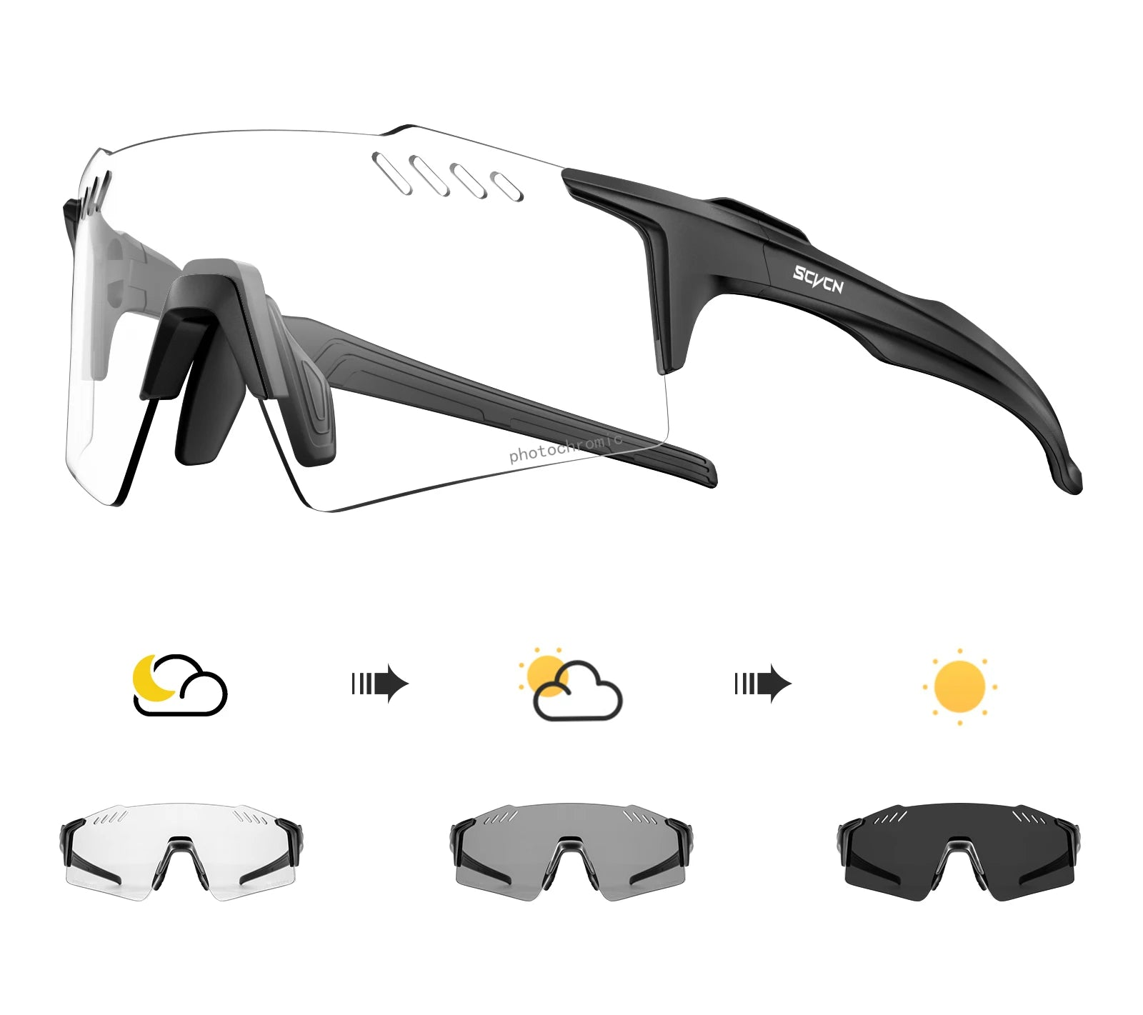 Óculos Esportivo Fotocrômico Proteção UV400 Cloph