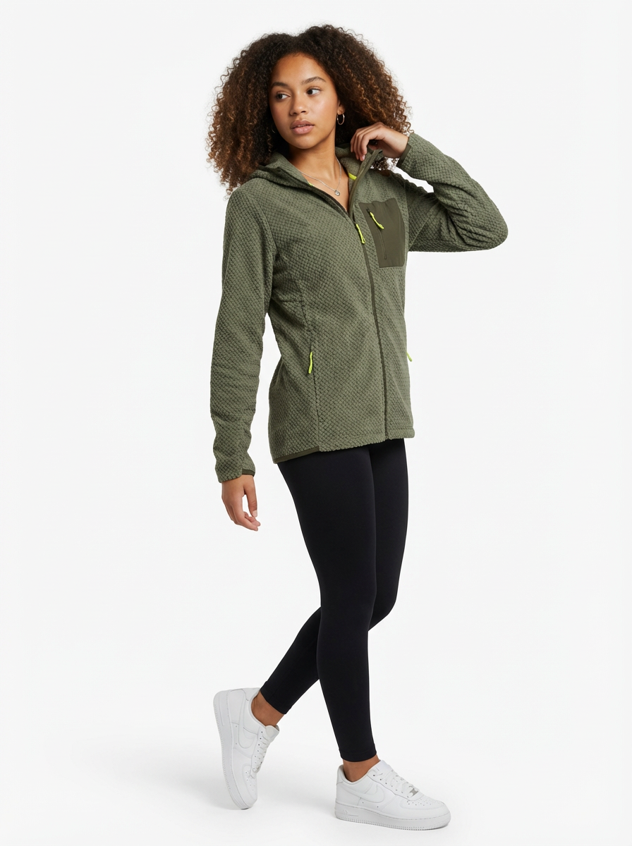 Fleece Feminino Cardigã com Capuz FrontZip EsterSul