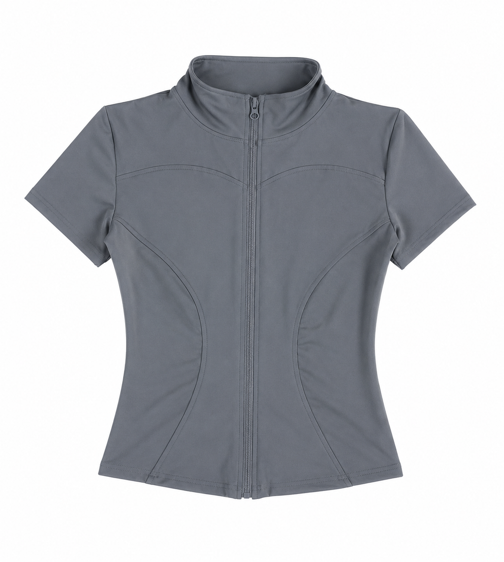 Jaqueta Manga Curta Feminina Slim FullZip Aurora